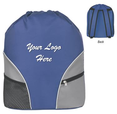 Drawstring Backpack with Pockets