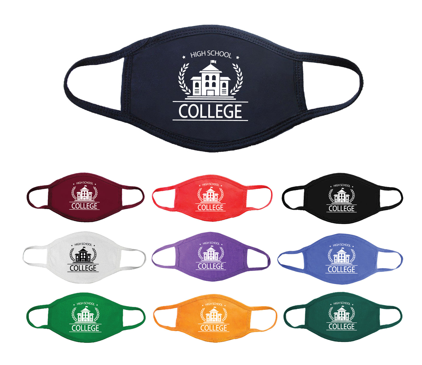100% Cotton Face Mask - Adult - Monochromatic logo