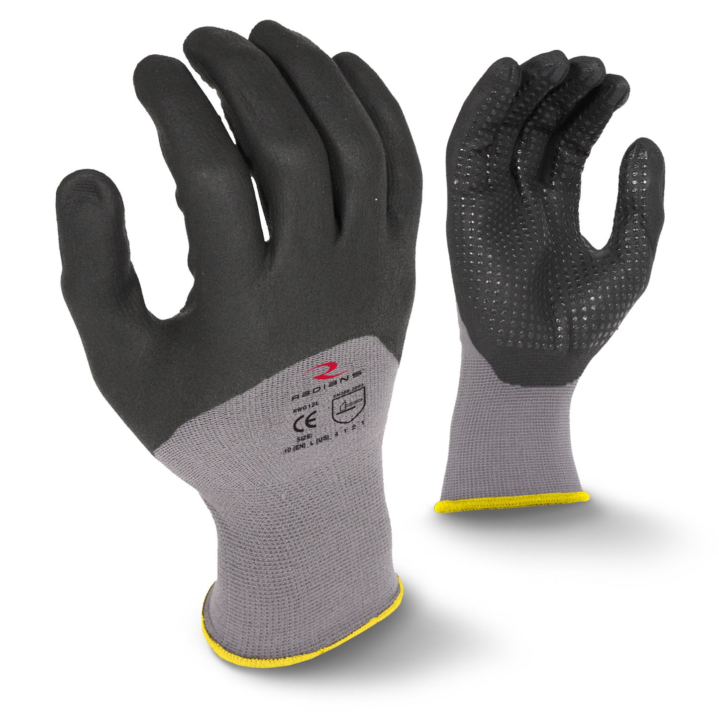 RADIANS RWG12 3/4 FOAM DIPPED DOTTED NITRILE GLOVE
