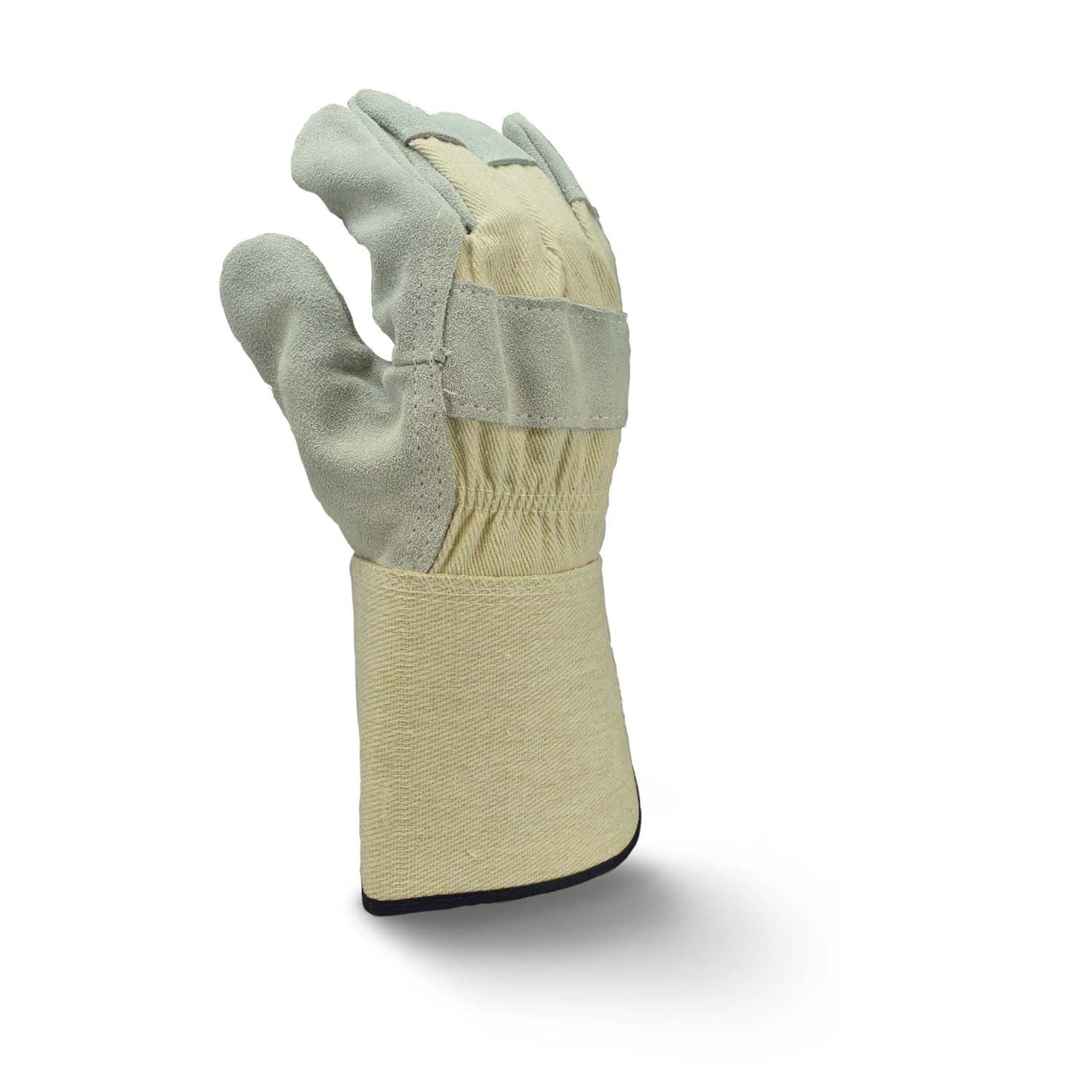 RADIANS RWG3400DPG SIDE SPLIT GRAY COWHIDE LEATHER DOUBLE PALM GLOVE WITH GAUNTLET CUFF