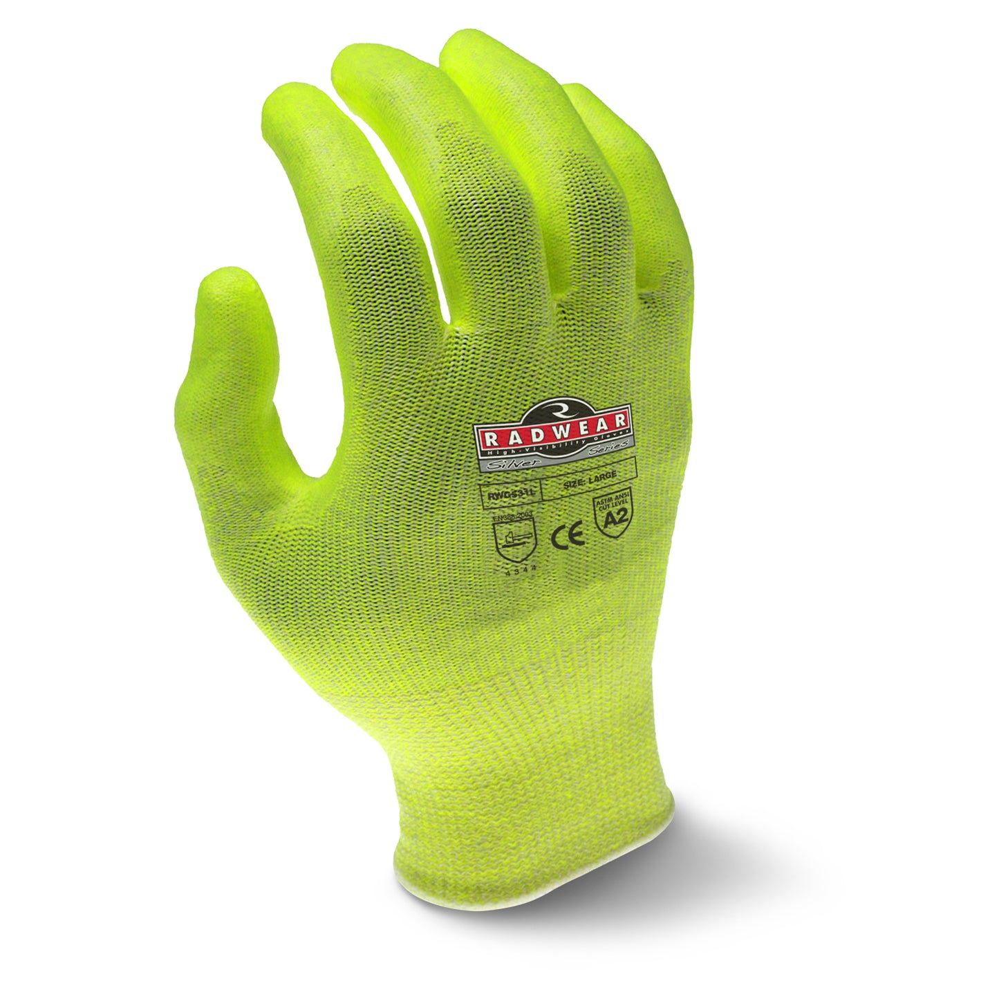 RADIANS RWG531 RADWEAR® SILVER SERIES™ HI-VISIBILITY CUT LEVEL A2 GRIP GLOVE