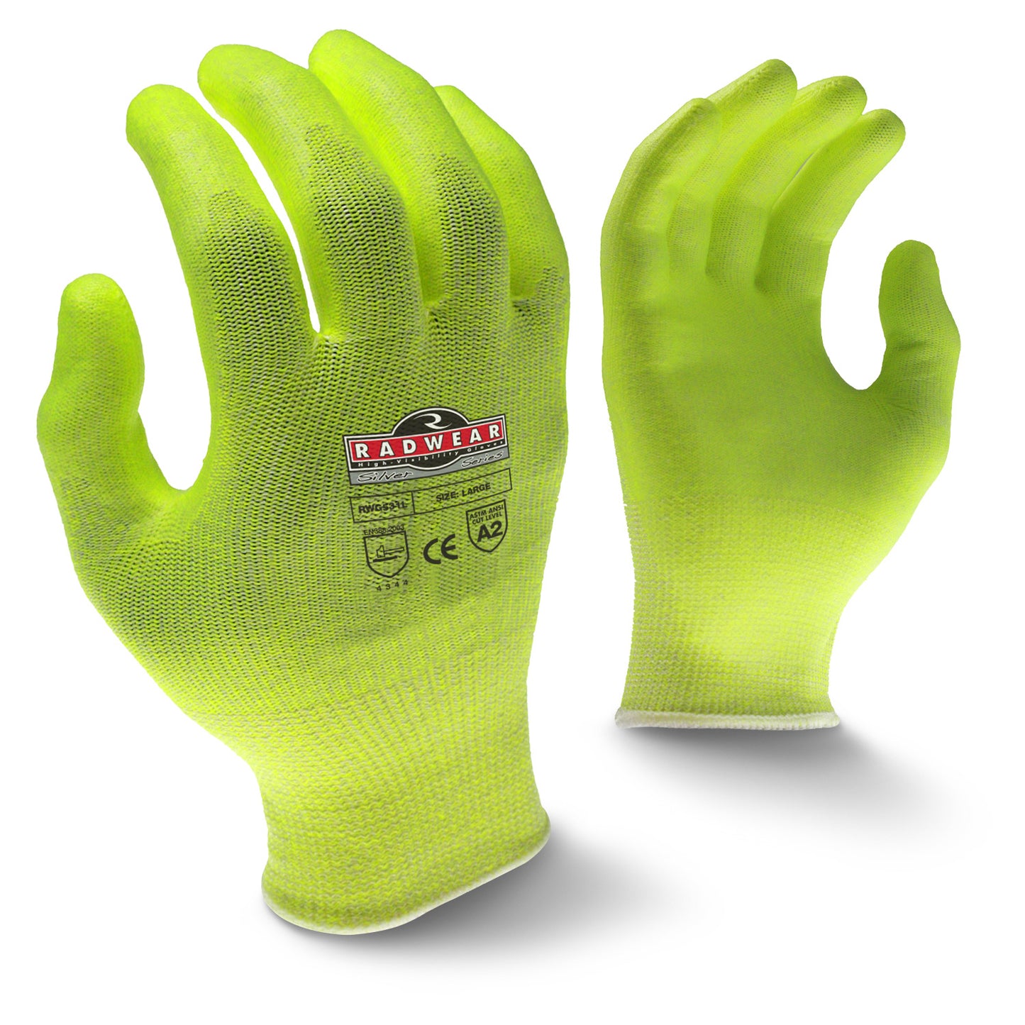RADIANS RWG531 RADWEAR® SILVER SERIES™ HI-VISIBILITY CUT LEVEL A2 GRIP GLOVE