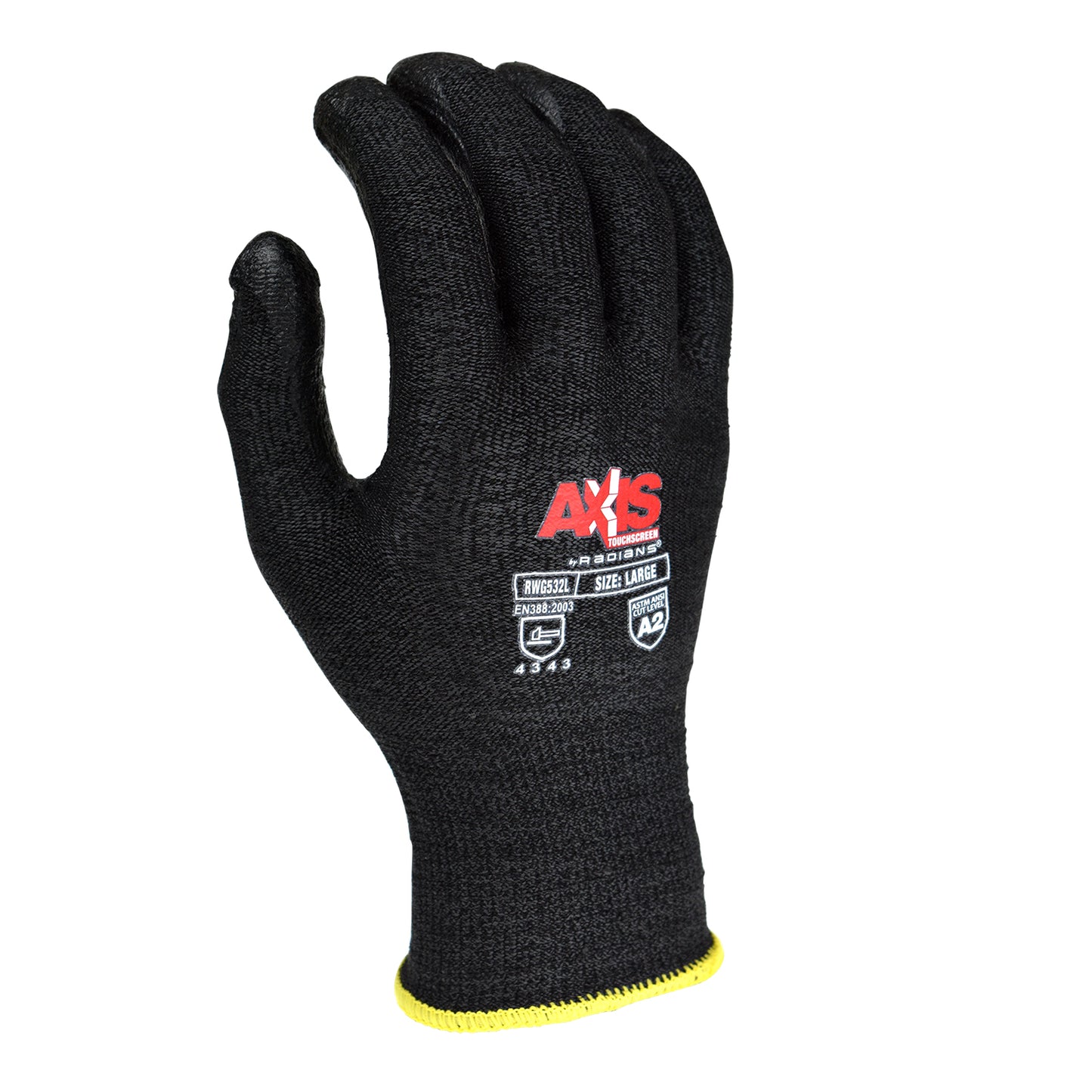 RADIANS RWG532 AXIS™ TOUCHSCREEN CUT PROTECTION LEVEL A2 WORK GLOVE