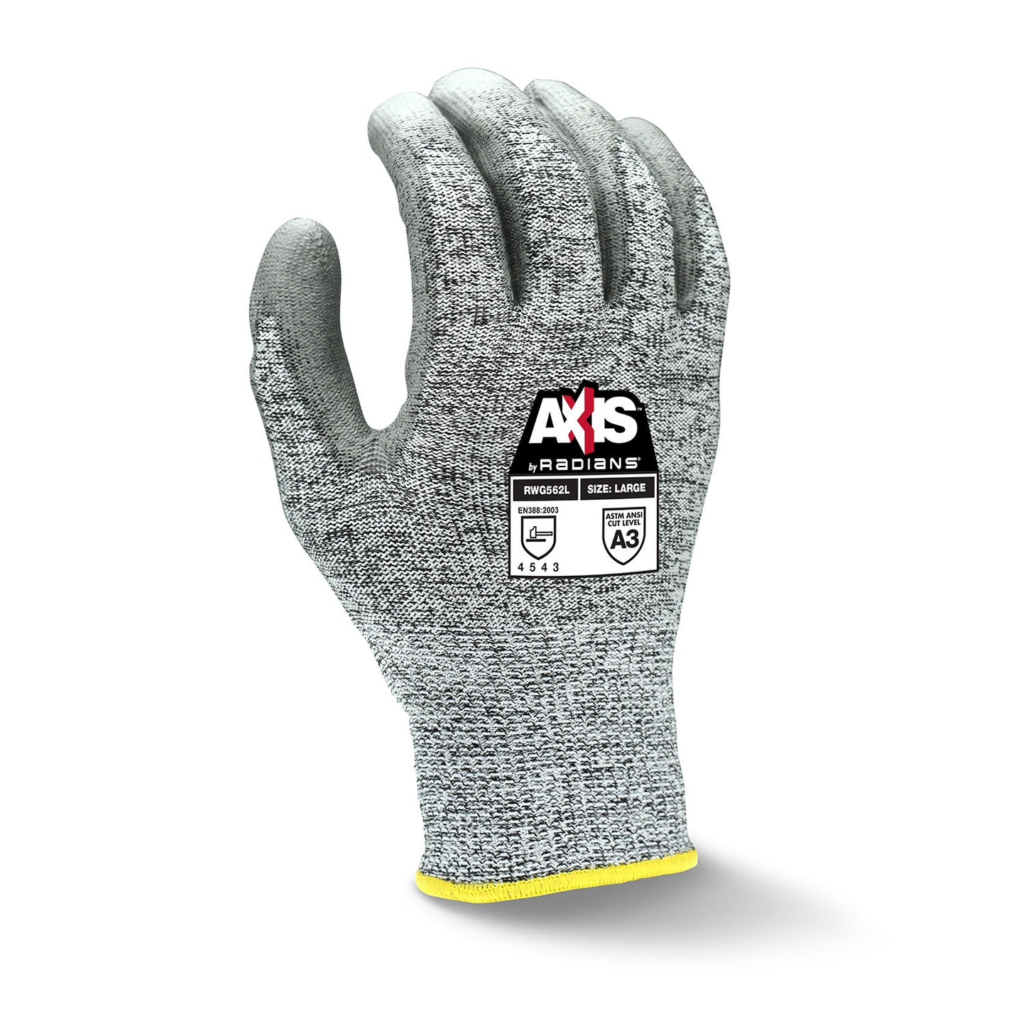 RADIANS RWG562 AXIS™ CUT PROTECTION LEVEL A3 PU COATED GLOVE