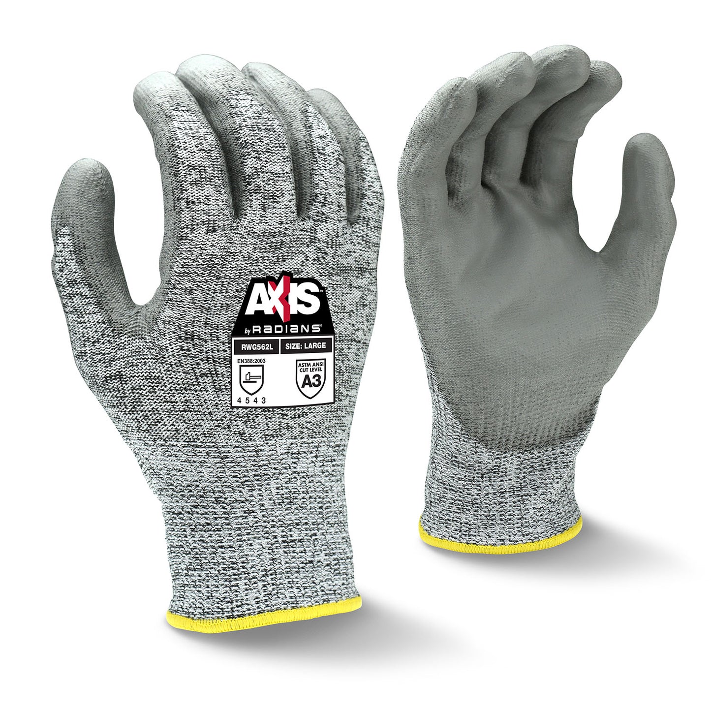 RADIANS RWG562 AXIS™ CUT PROTECTION LEVEL A3 PU COATED GLOVE
