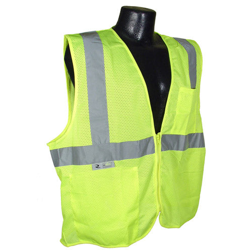 SV25 ECONOMY CLASS 2 SELF EXTINGUISHING SAFETY VEST WITH ZIPPER