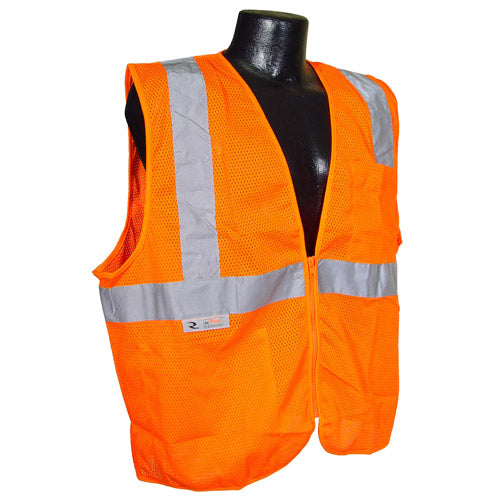 SV25 ECONOMY CLASS 2 SELF EXTINGUISHING SAFETY VEST WITH ZIPPER