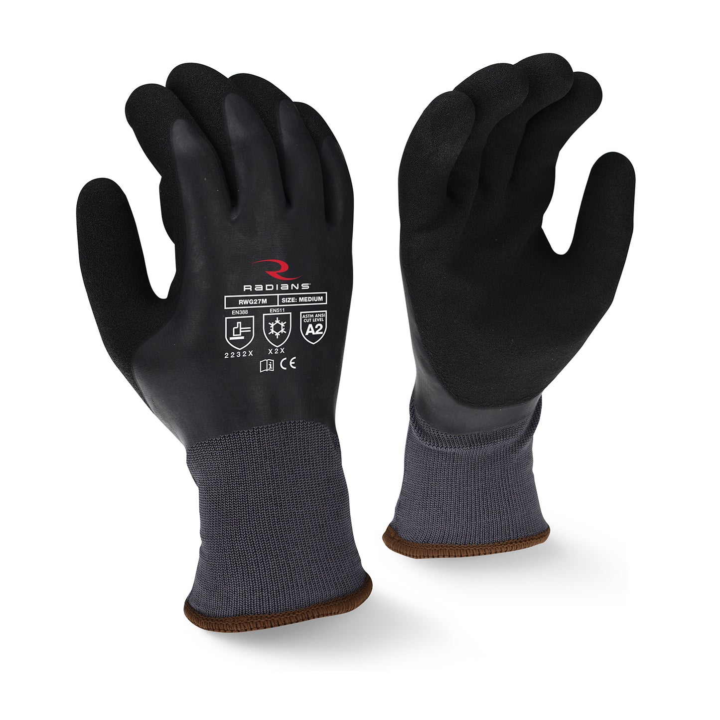 RADIANS RWG28 CUT LEVEL A2 WATERPROOF DIPPED WINTER GRIPPER GLOVE