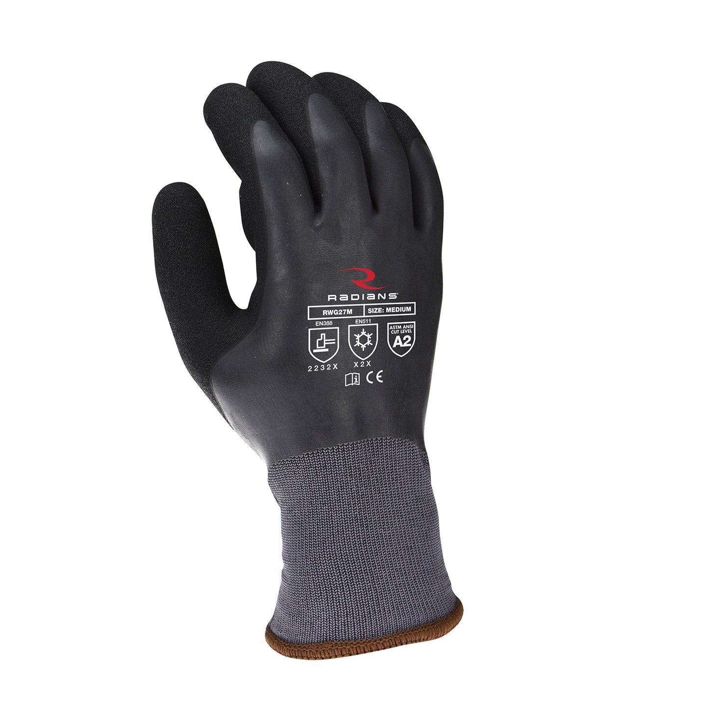 RADIANS RWG28 CUT LEVEL A2 WATERPROOF DIPPED WINTER GRIPPER GLOVE