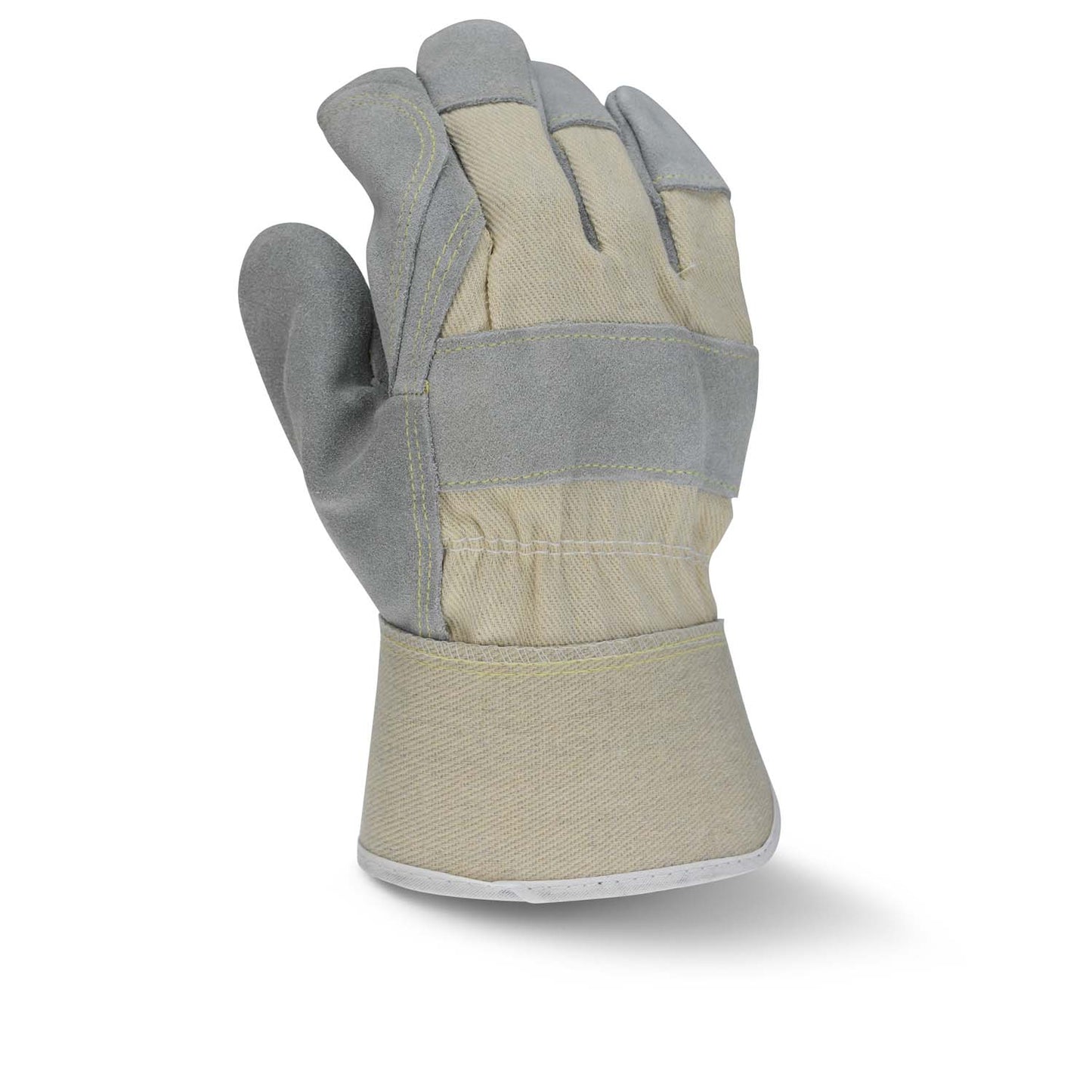 RADIANS RWG3400WDP SIDE SPLIT GRAY COWHIDE LEATHER DOUBLE PALM GLOVE