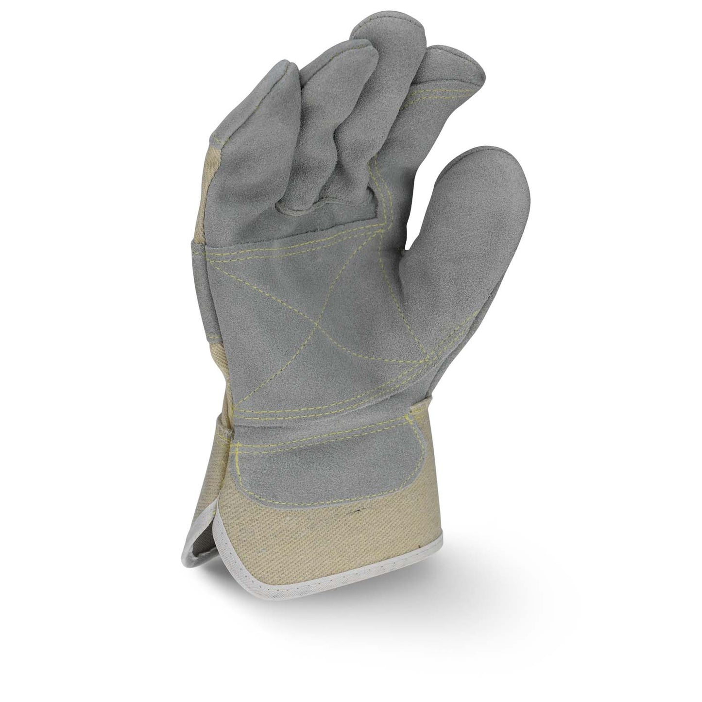 RADIANS RWG3400WDP SIDE SPLIT GRAY COWHIDE LEATHER DOUBLE PALM GLOVE